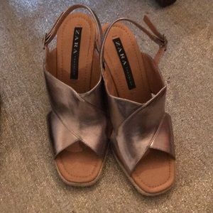 Zara espadrille wedge sandals